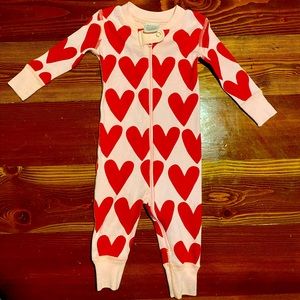 Hanna Andersson 3-6 Month Heart Pajama Onesie